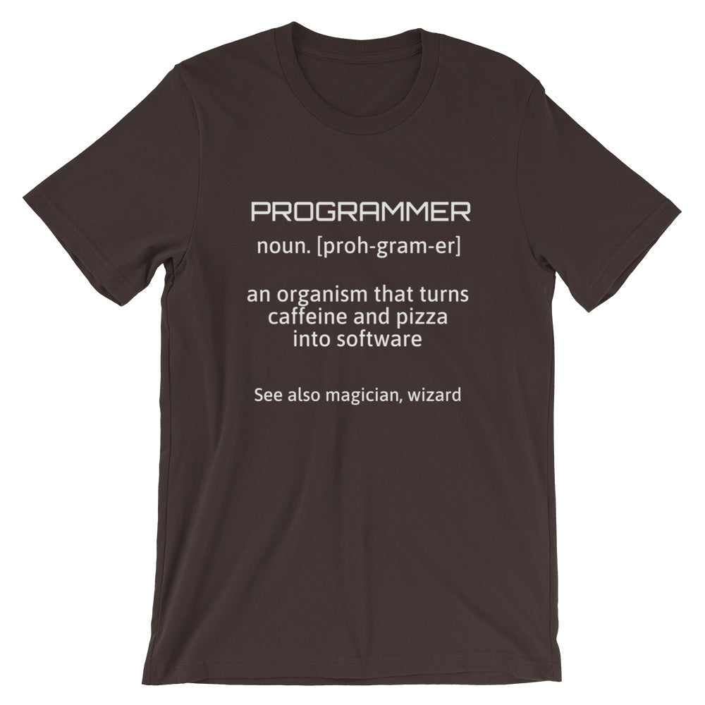PROGRAMMER - Short-Sleeve Unisex T-Shirt (white text) by DarkByteGear