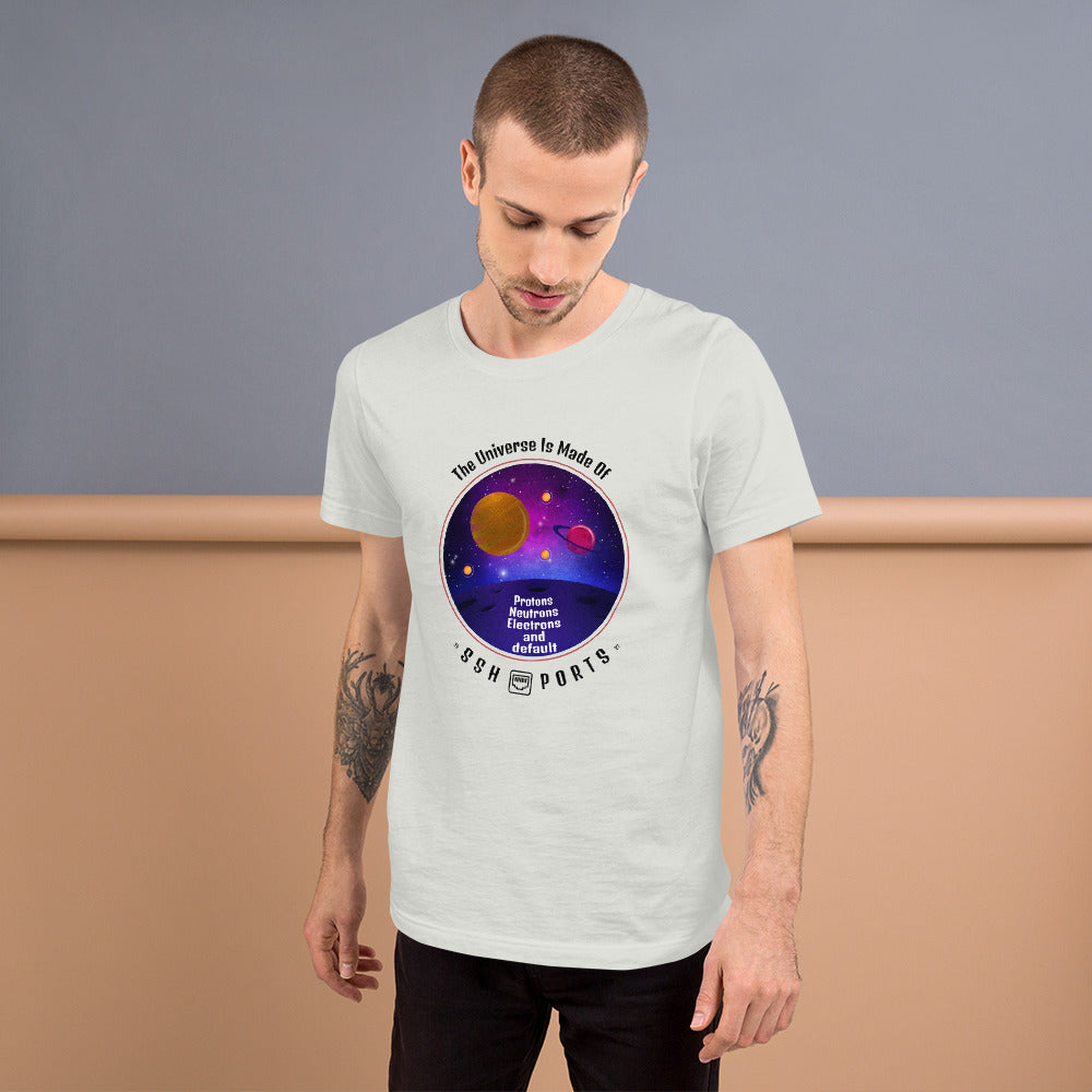 The Universe Is Made Of Default SSH Ports - Short-Sleeve Unisex T-Shirt by DarkByteGear