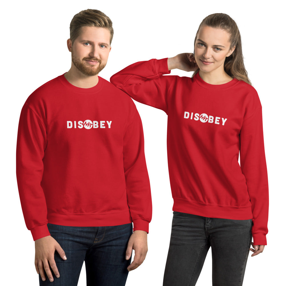 Disobey - Unisex Sweatshirt (white text) by DarkByteGear