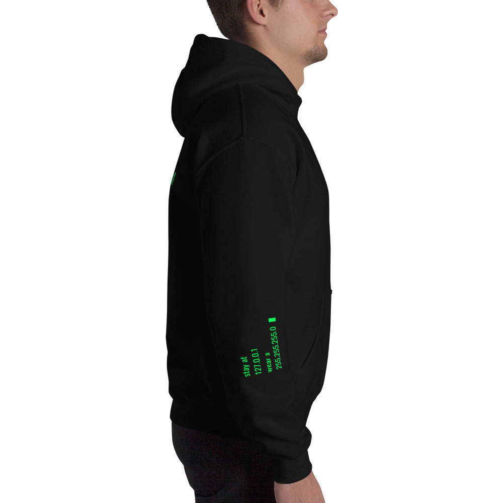 stay at at home, wear a mask v2 - Unisex Hoodie (with all sides design) by DarkByteGear