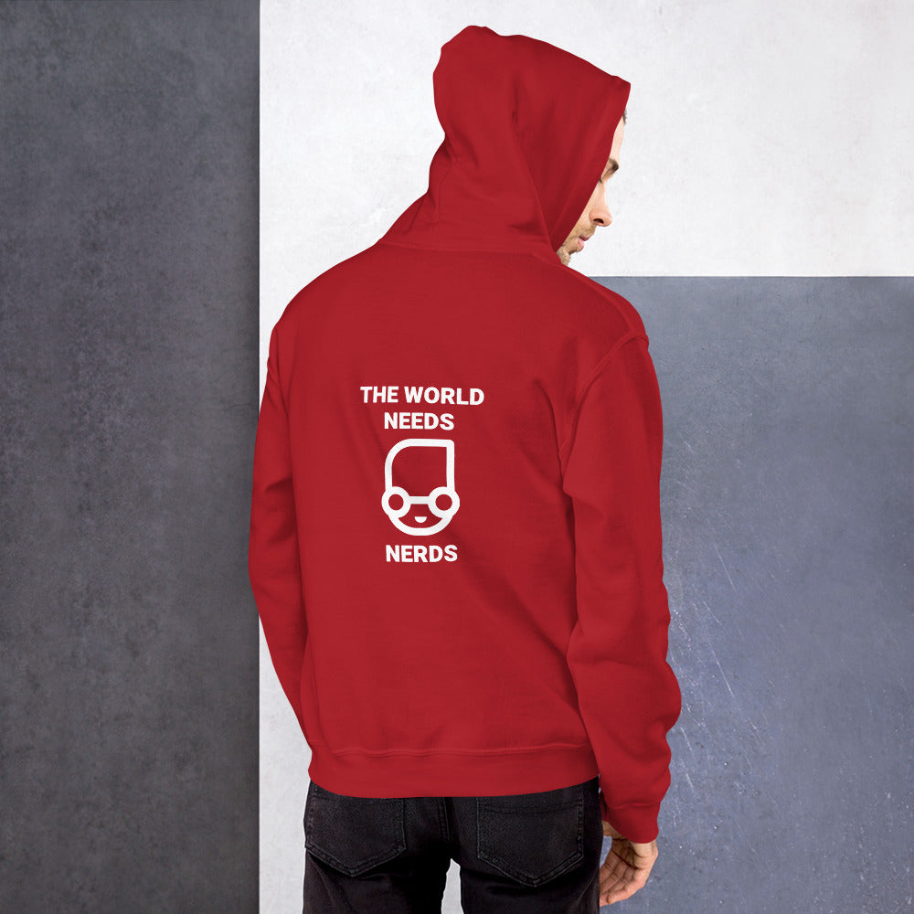 The world needs nerds - Unisex Hoodie (white text) by DarkByteGear