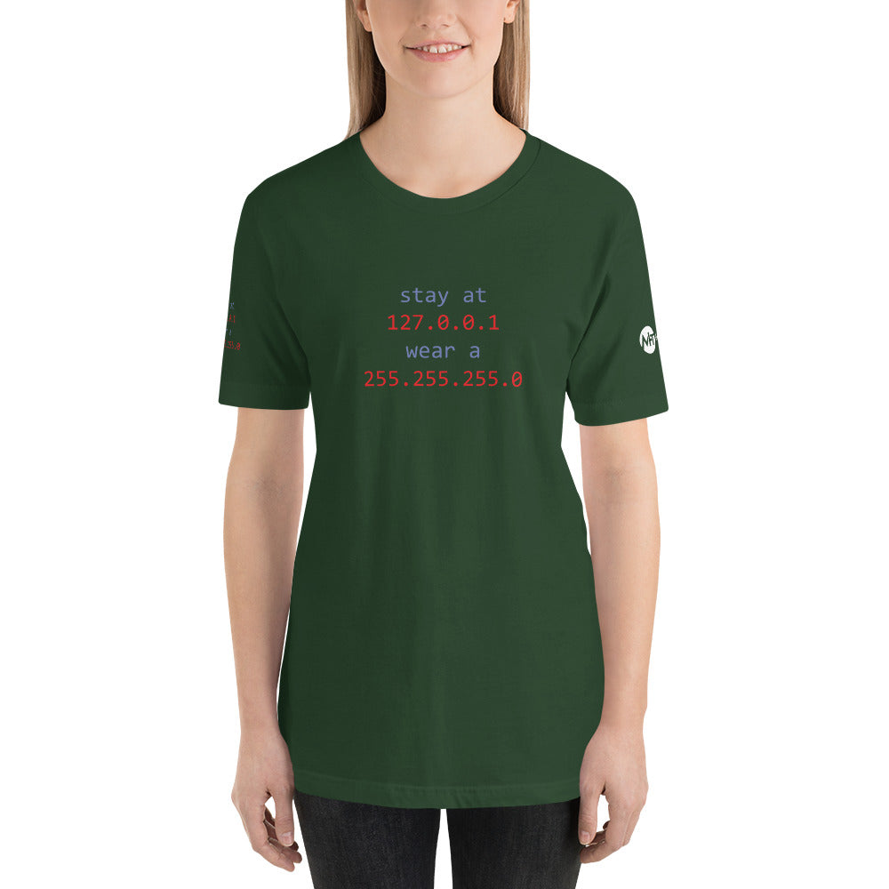 stay at at home, wear a mask - Short-Sleeve Unisex T-Shirt (v1 all sides design) by DarkByteGear