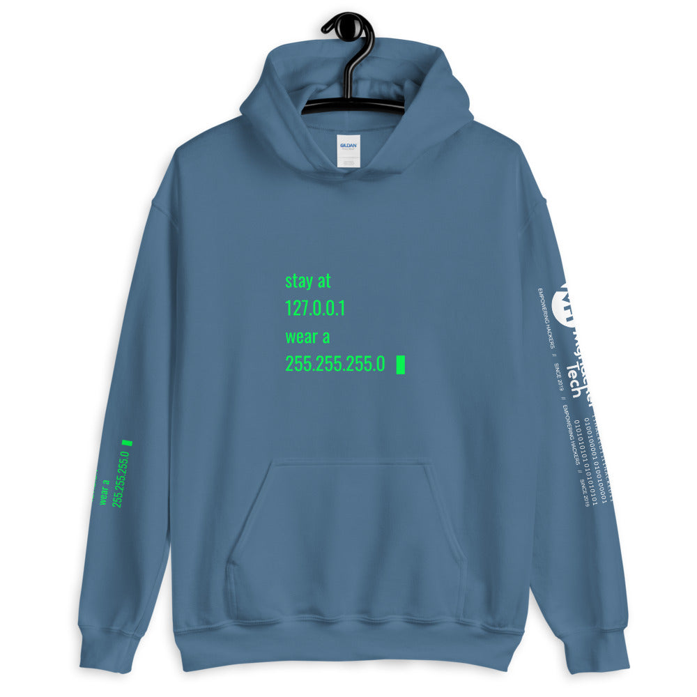 stay at at home, wear a mask v2 - Unisex Hoodie (with all sides design) by DarkByteGear