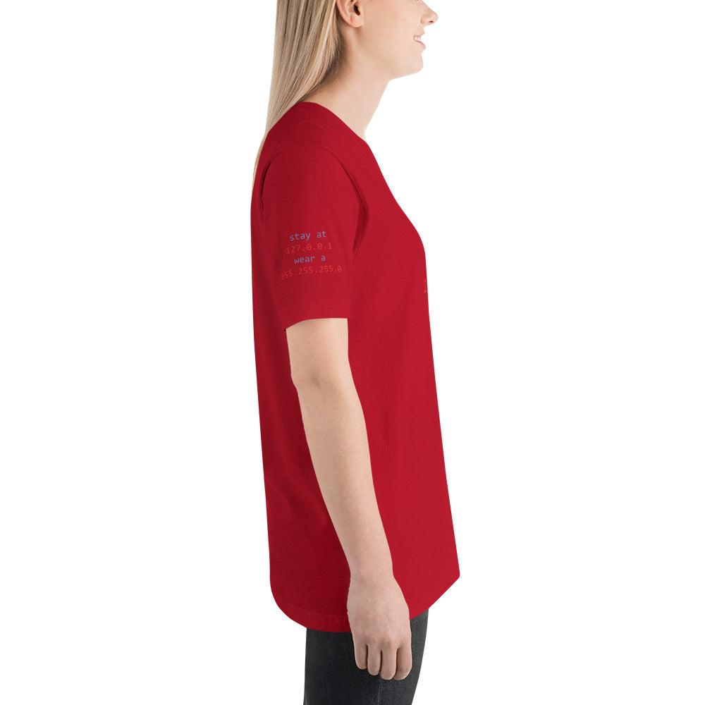 stay at at home, wear a mask - Short-Sleeve Unisex T-Shirt (v1 all sides design) by DarkByteGear