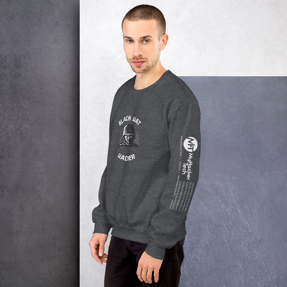 Black Hat Hacker - Unisex Sweatshirt (print on all sides) by DarkByteGear