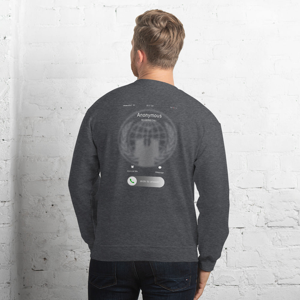 Anonymous incoming call - Unisex Sweatshirt by DarkByteGear
