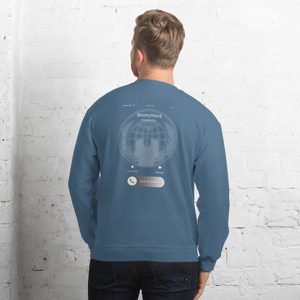 Anonymous incoming call - Unisex Sweatshirt by DarkByteGear