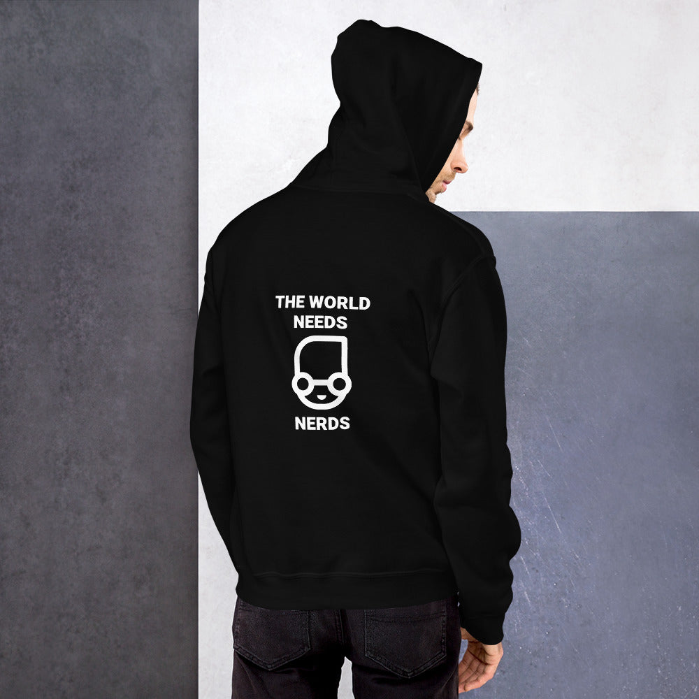 The world needs nerds - Unisex Hoodie (white text) by DarkByteGear