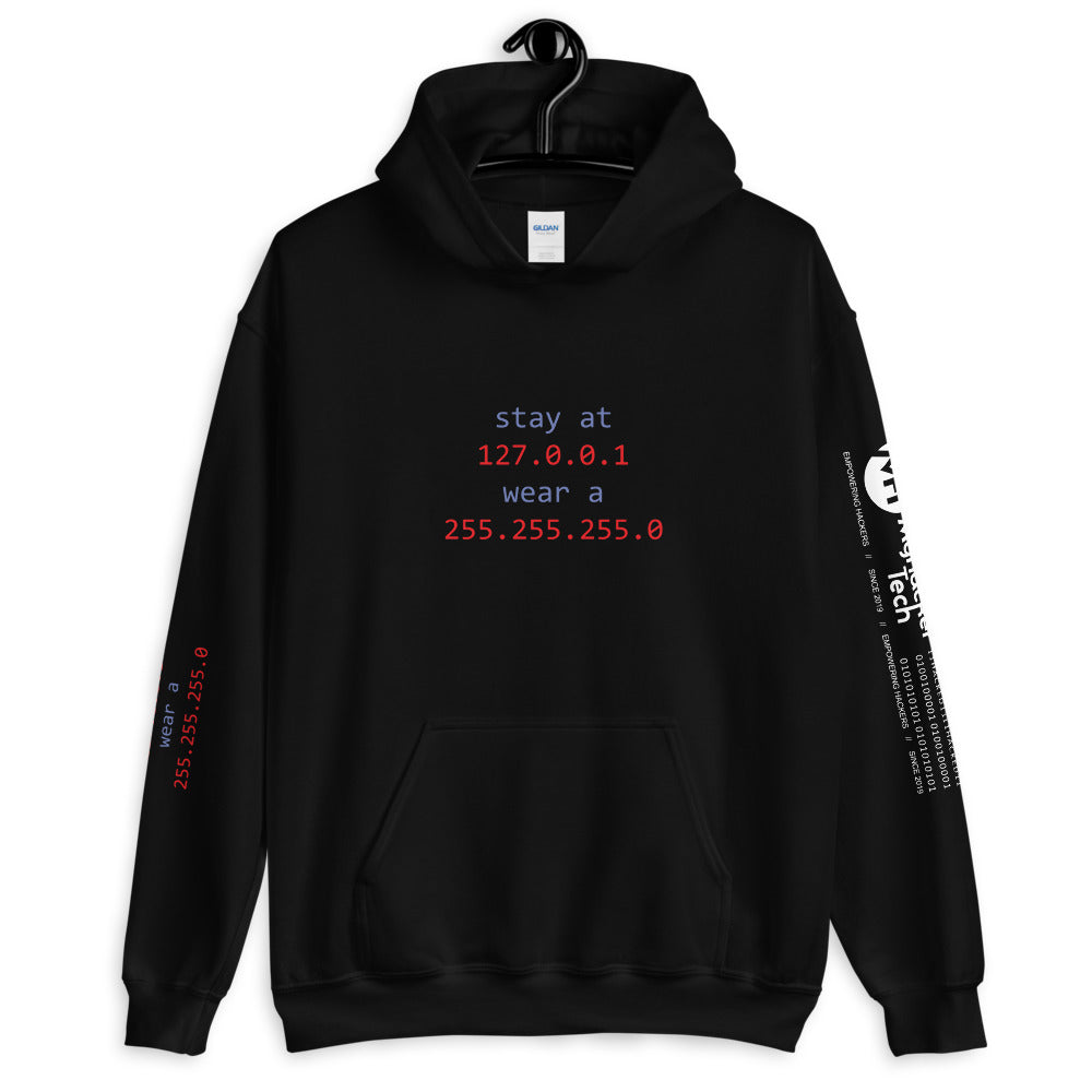 stay at at home, wear a mask v1- Unisex Hoodie (with all sides design) by DarkByteGear