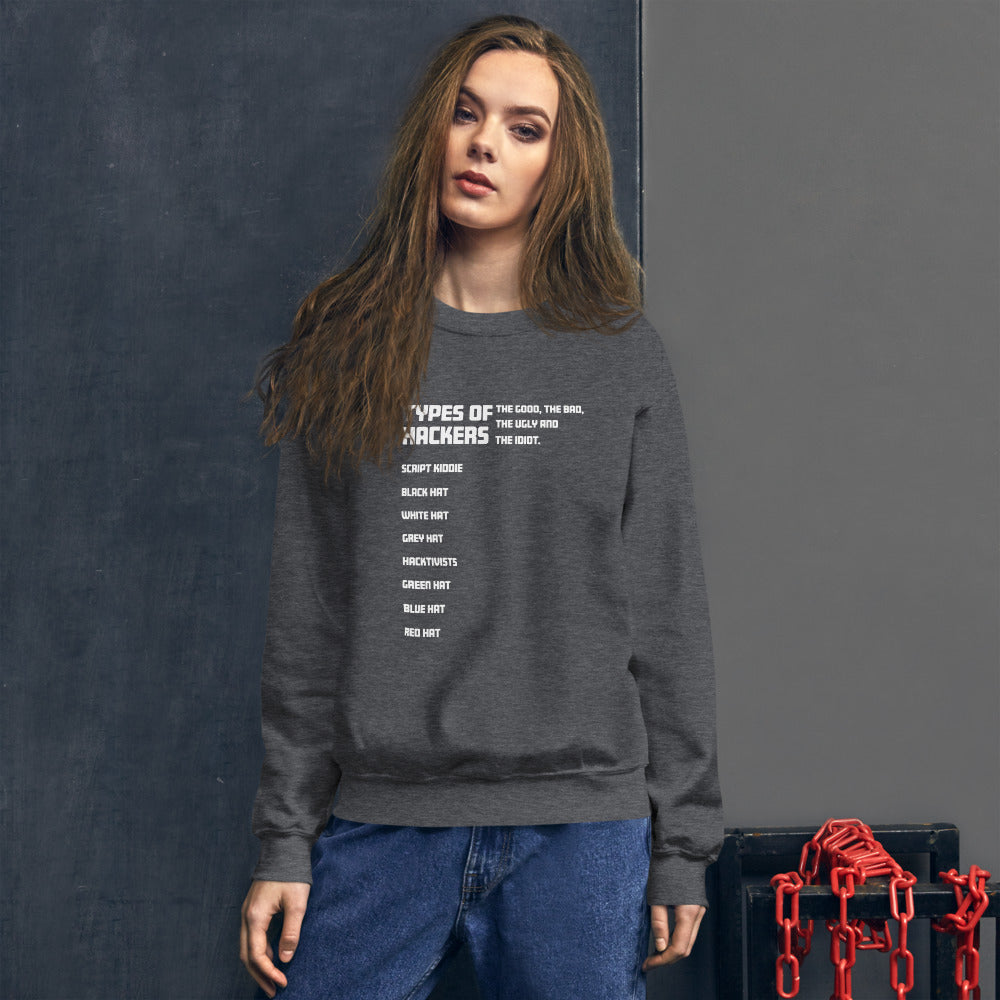 Types Of Hackers - Unisex Sweatshirt by DarkByteGear