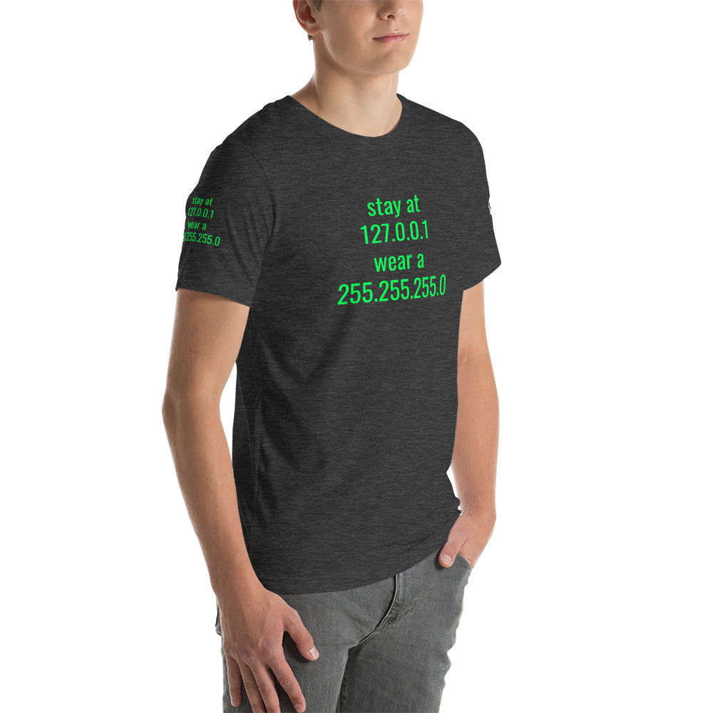 stay at at home, wear a mask - Short-Sleeve Unisex T-Shirt (with all sides designs) by DarkByteGear