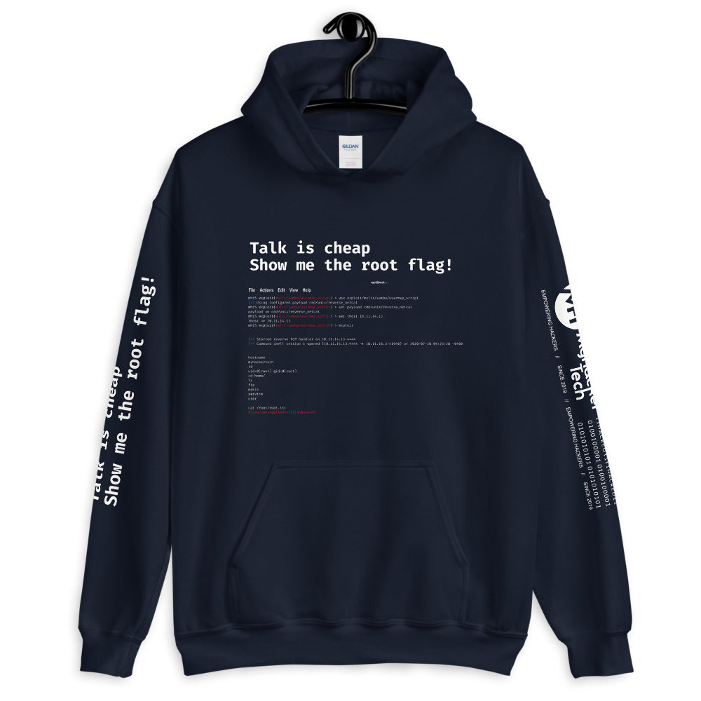 Talk is cheap show me the root flag - Unisex Hoodie by DarkByteGear