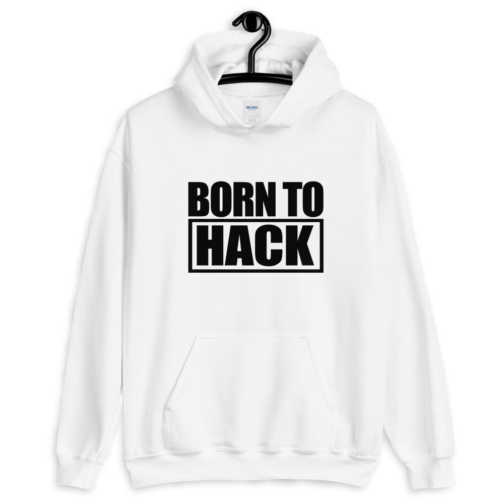 Born to hack - Hooded Sweatshirt (black text) by DarkByteGear