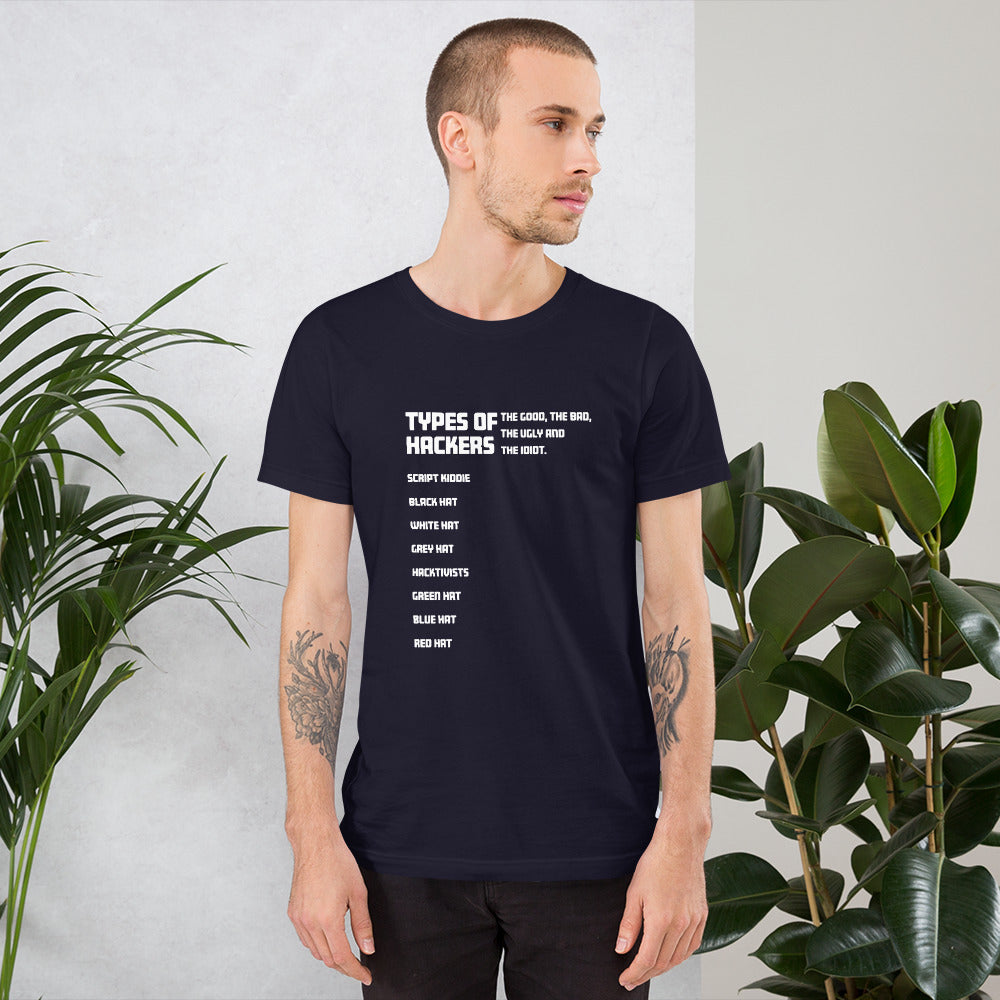Types Of Hackers - Short-Sleeve Unisex T-Shirt by DarkByteGear