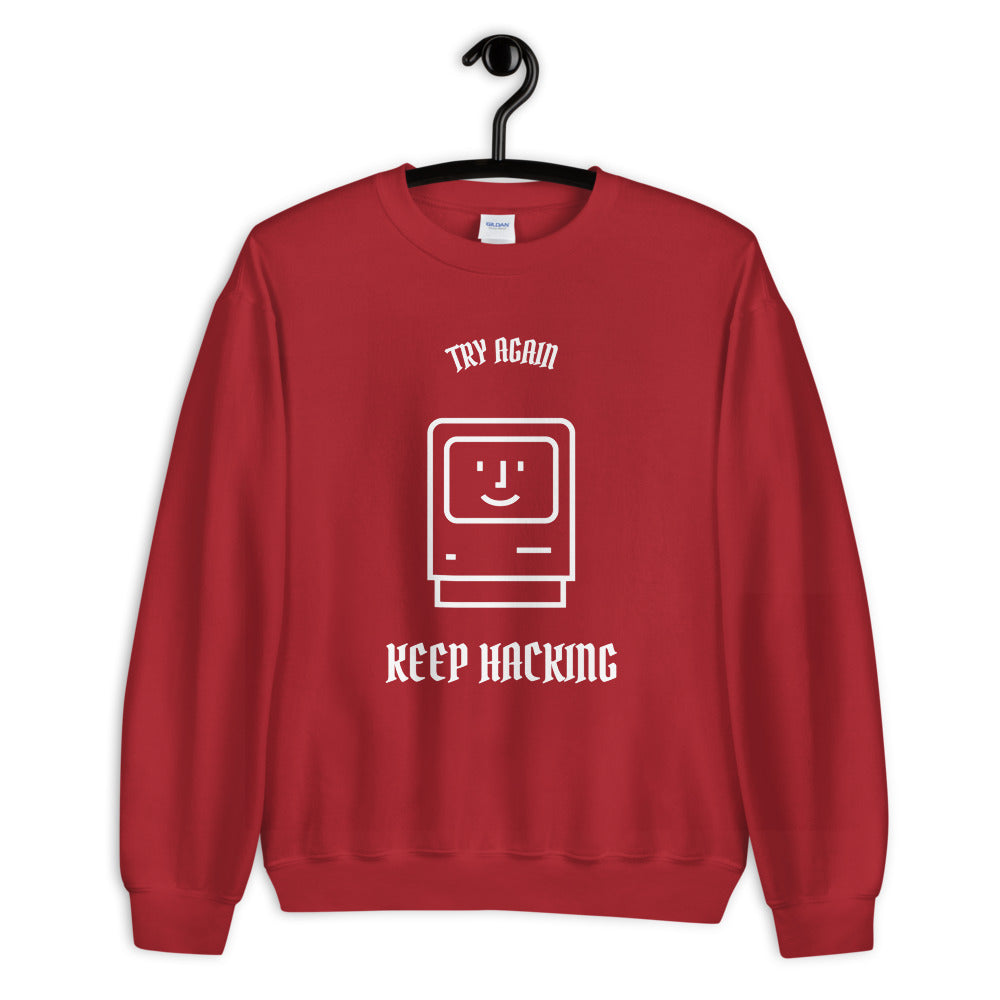 Keep hacking - Sweatshirt (white text) by DarkByteGear