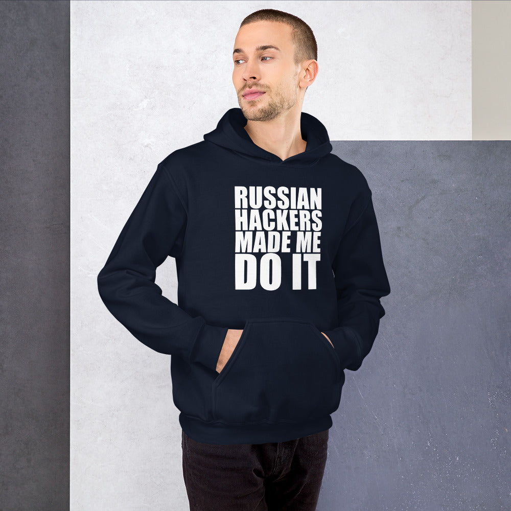 Russian hackers - Unisex Hoodie (white text) by DarkByteGear