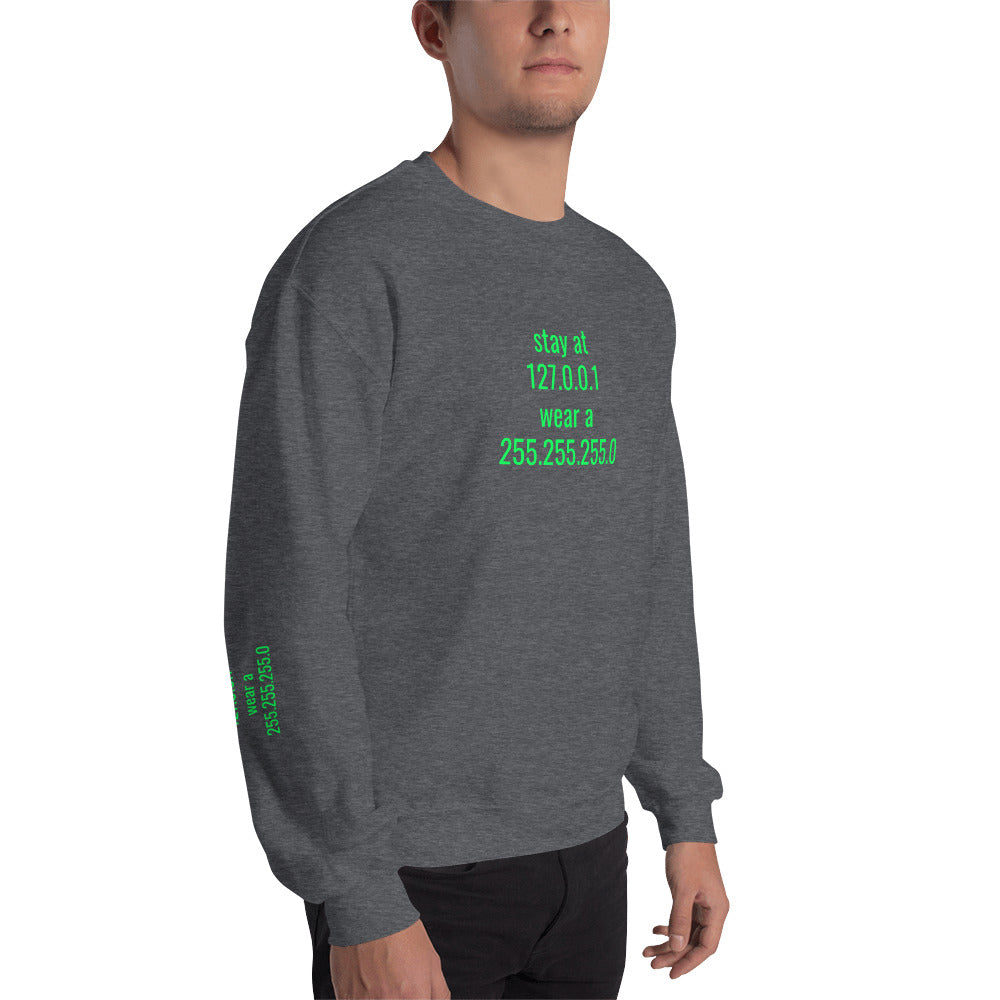 stay at at home, wear a mask - Unisex Sweatshirt (with all sides designs) by DarkByteGear