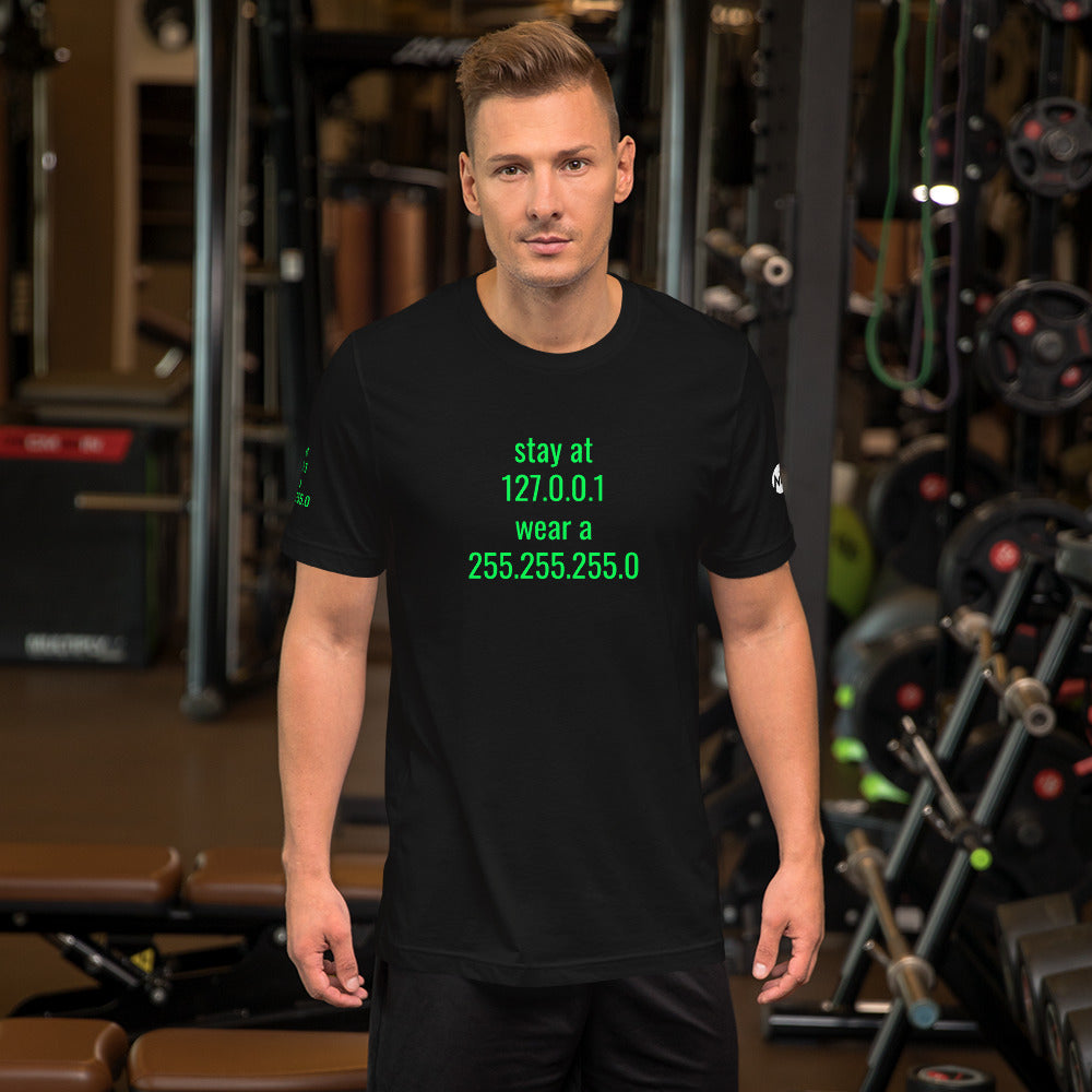stay at at home, wear a mask - Short-Sleeve Unisex T-Shirt (with all sides designs) by DarkByteGear