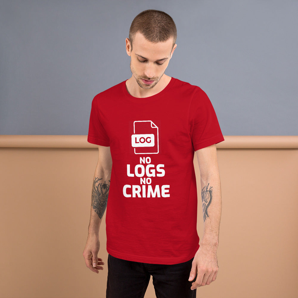 No logs no crime - Short-Sleeve Unisex T-Shirt by DarkByteGear