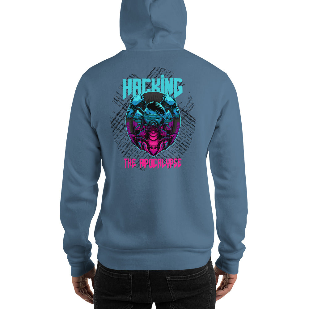 Hacking the apocalypse v2 -Unisex Hoodie (with back design) by DarkByteGear