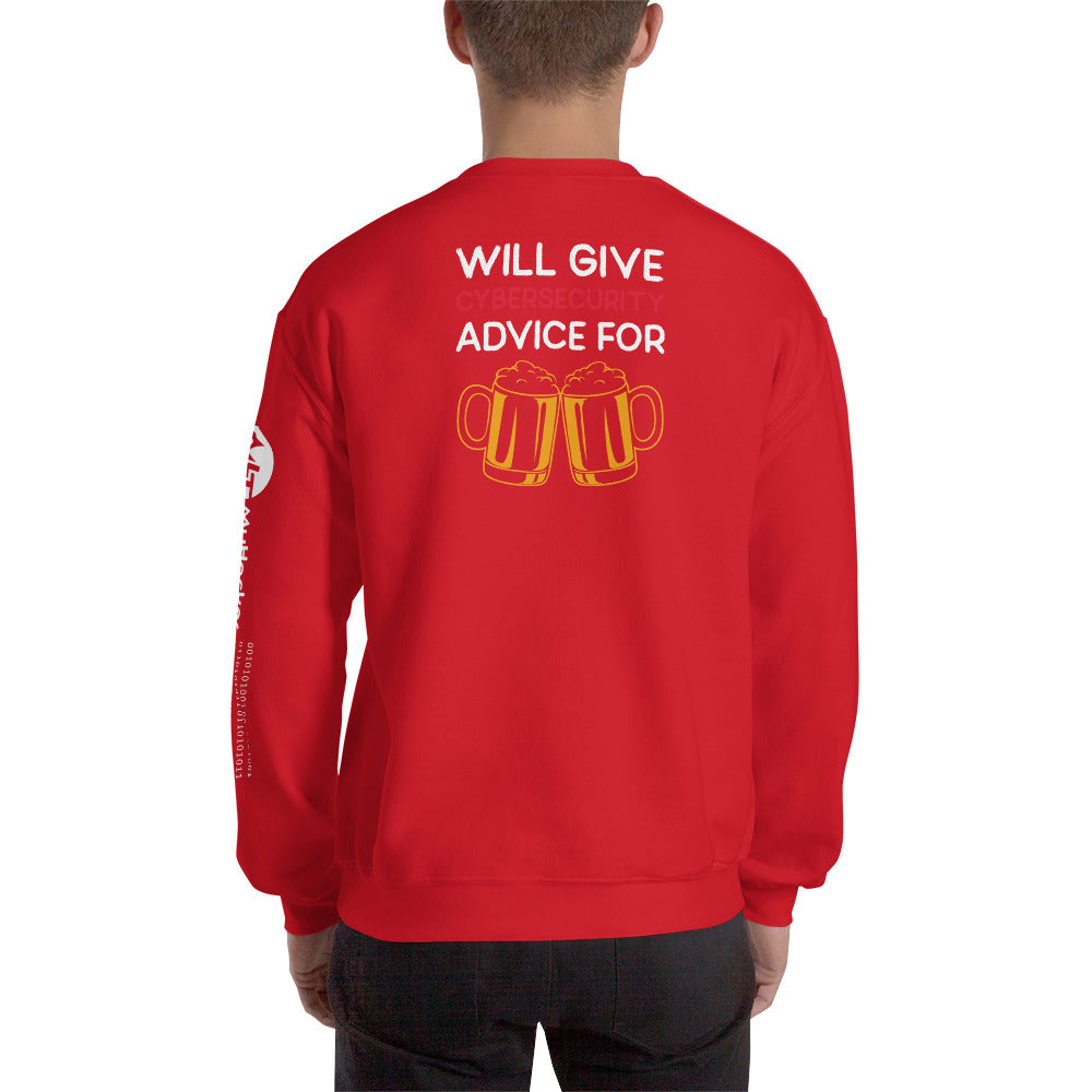 Will give cyber security advice for beer - Unisex Sweatshirt by DarkByteGear