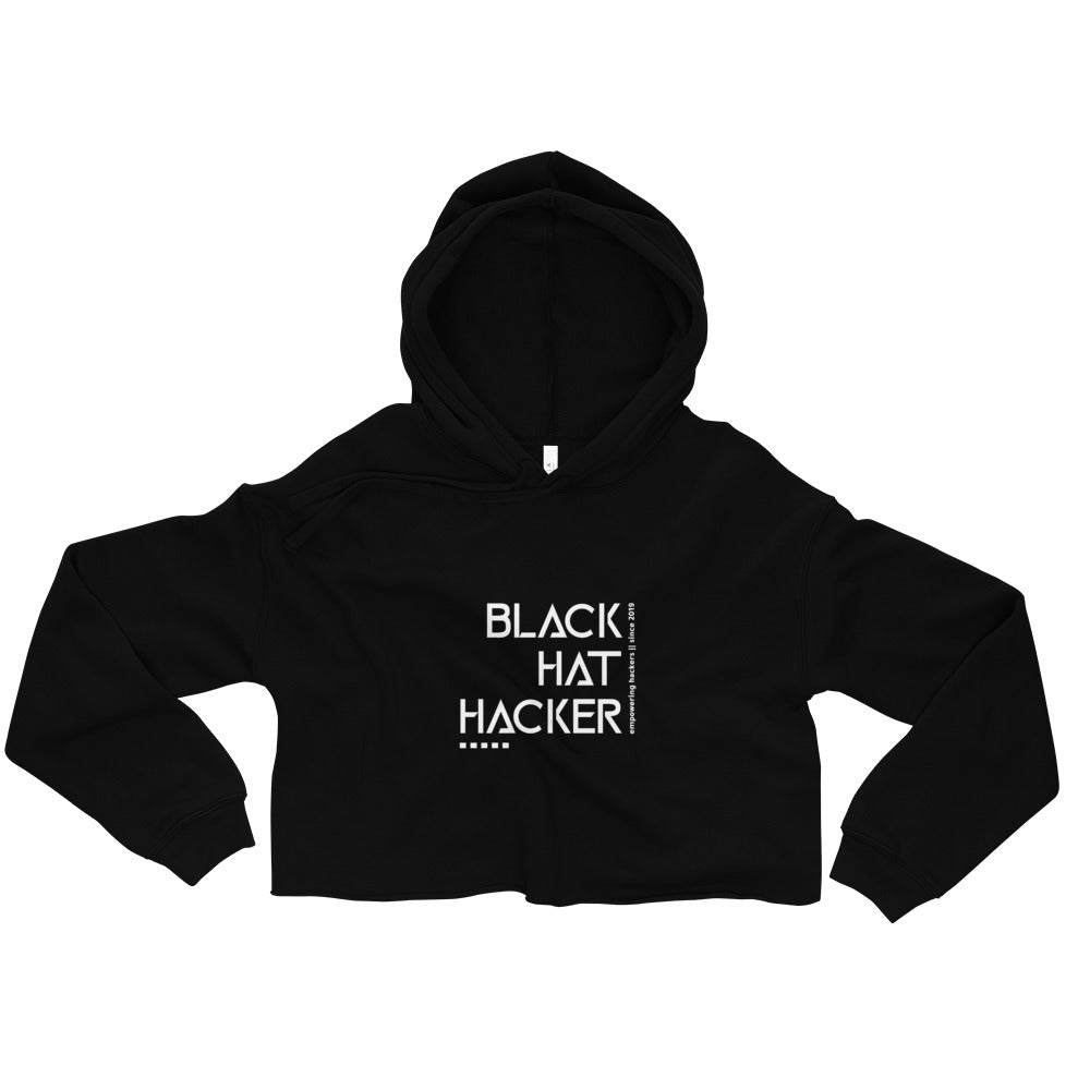 Black Hat Hacker v1 - Crop Hoodie by DarkByteGear
