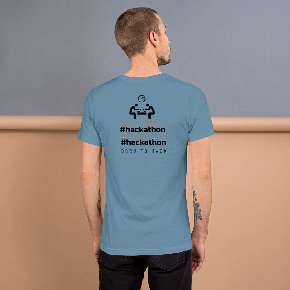 #hackathon - Short-Sleeve Unisex T-Shirt (black text) by DarkByteGear