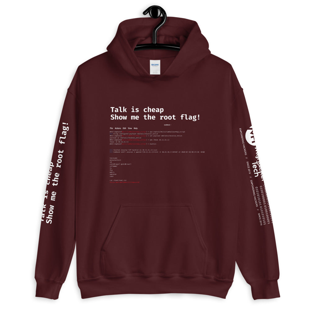 Talk is cheap show me the root flag - Unisex Hoodie by DarkByteGear