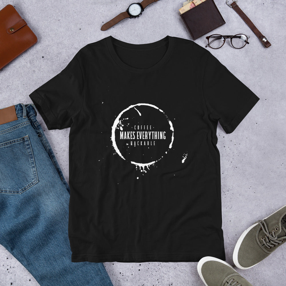 Coffee makes everything hackable - Short-Sleeve Unisex T-Shirt by DarkByteGear