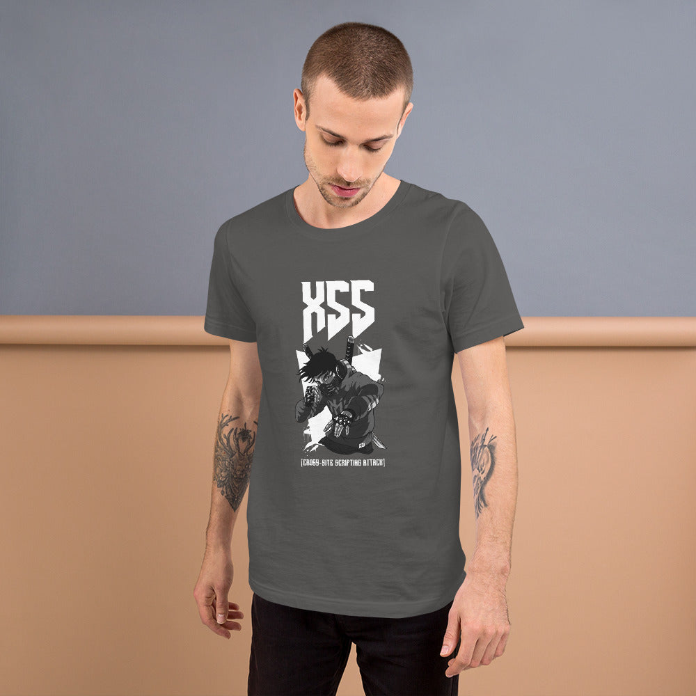 XSS cross-site scripting attack - Short-Sleeve Unisex T-Shirt by DarkByteGear