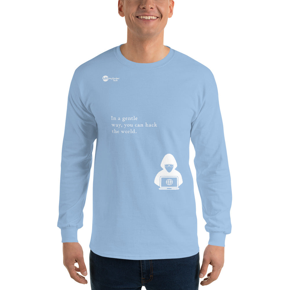 You can hack the world - Long Sleeve T-Shirt (white text) by DarkByteGear