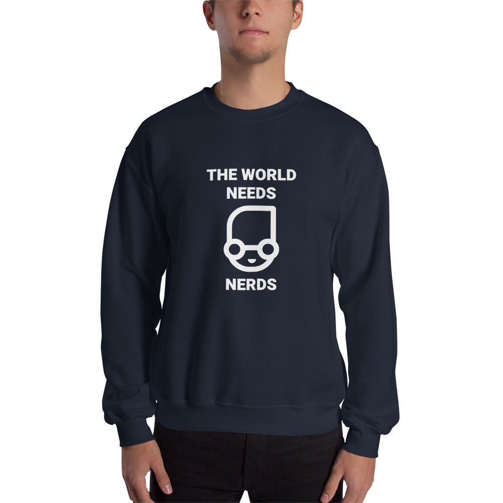 The world needs nerds - Unisex Sweatshirt (white text) by DarkByteGear
