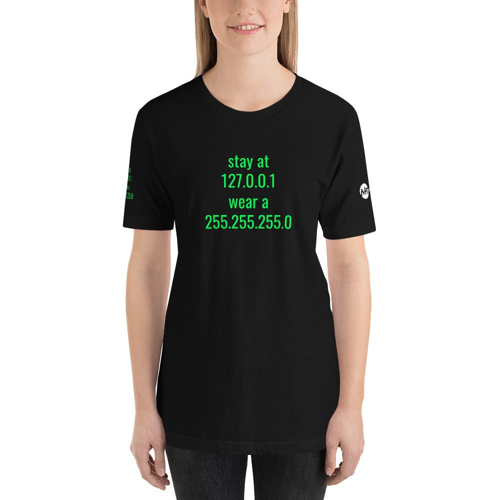 stay at at home, wear a mask - Short-Sleeve Unisex T-Shirt (with all sides designs) by DarkByteGear