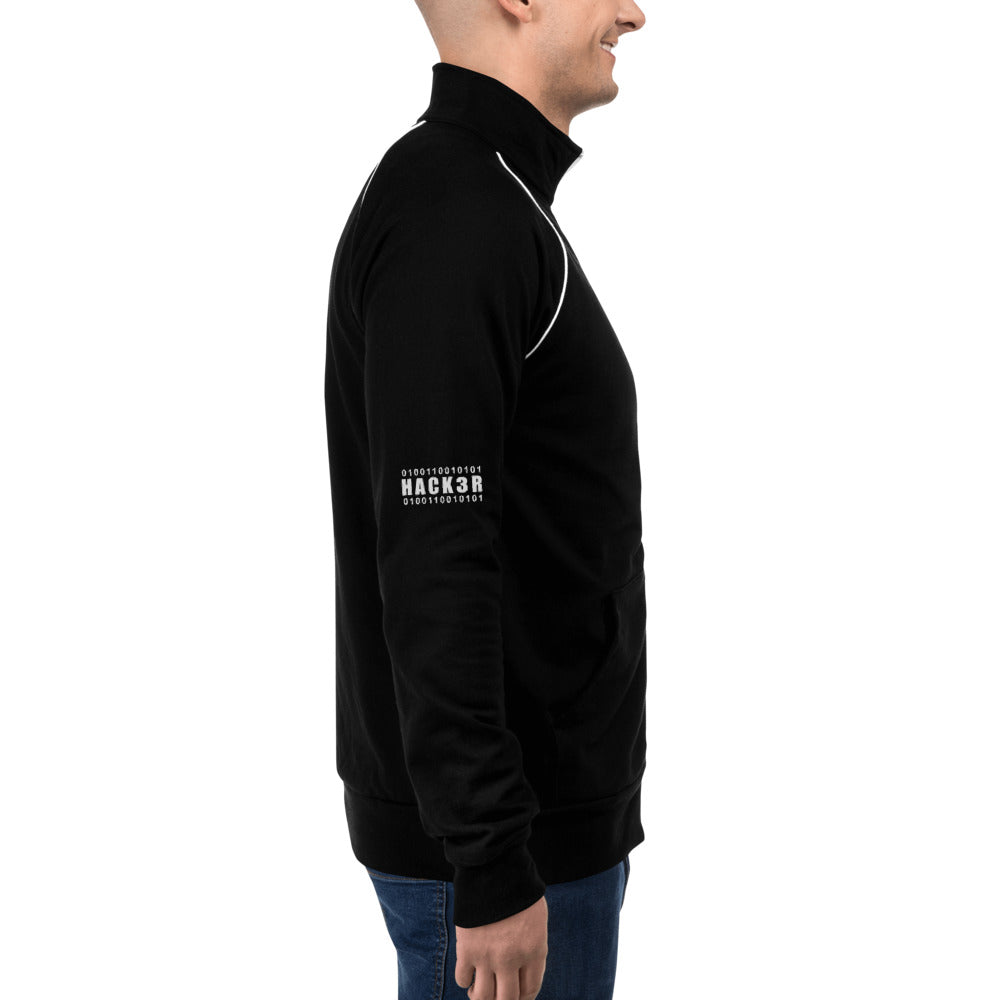 0100110010101 Hack3r - Piped Fleece Jacket by DarkByteGear