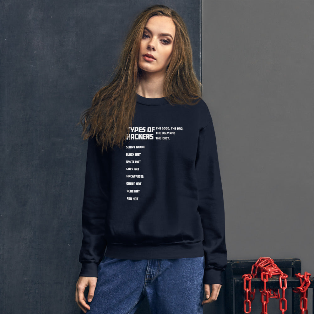 Types Of Hackers - Unisex Sweatshirt by DarkByteGear