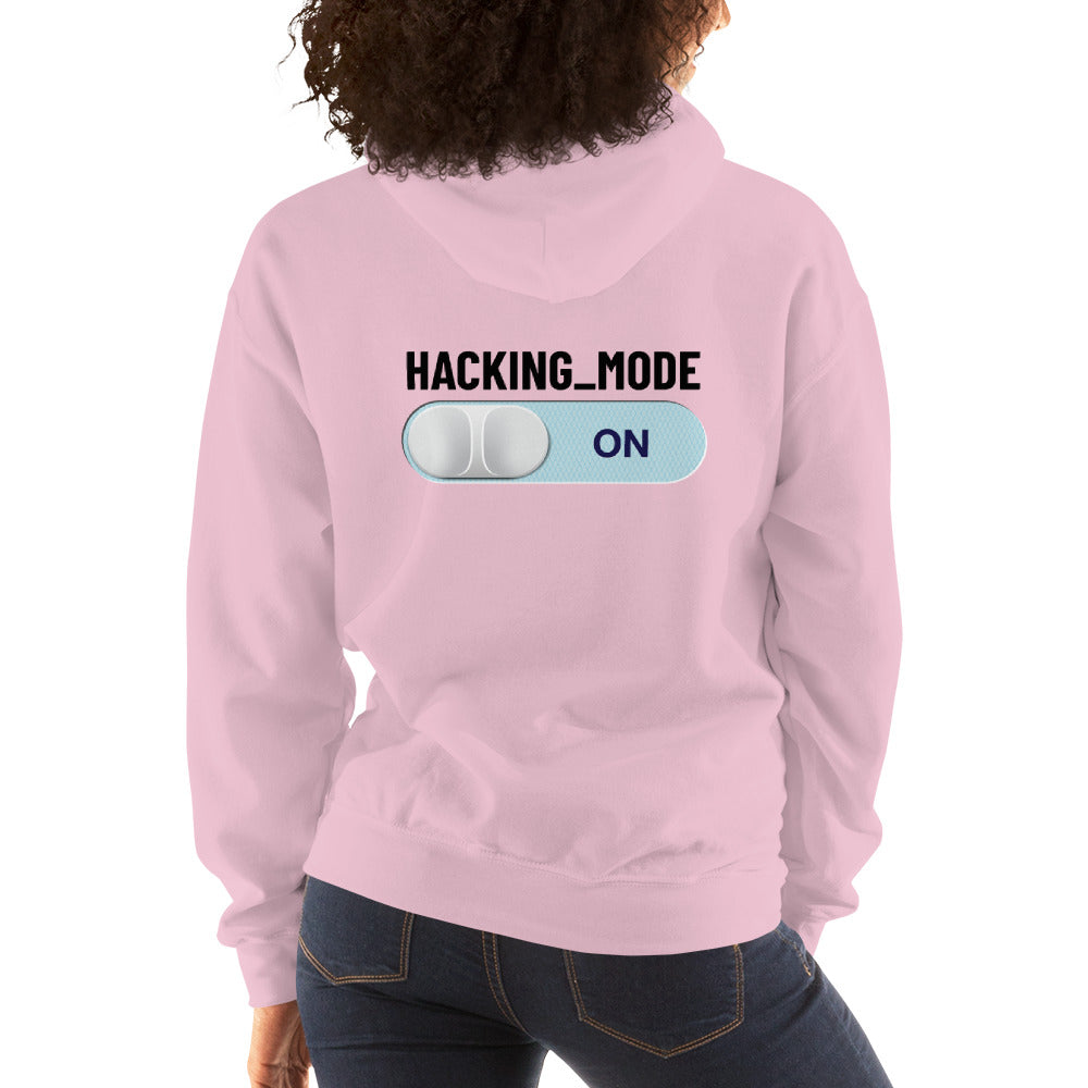 Hacking mode ON - Unisex Hoodie (black text) by DarkByteGear