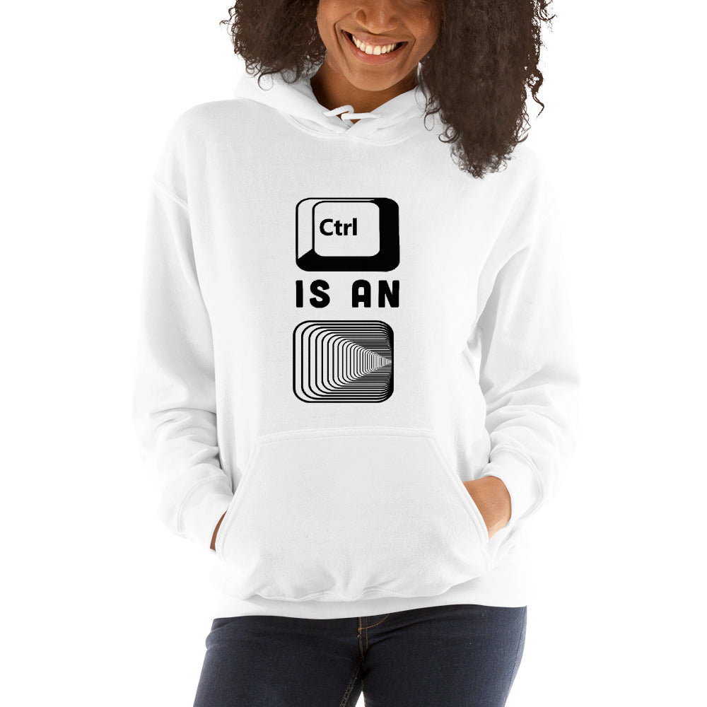 Control is an illusion - Unisex Hoodie (black text) by DarkByteGear