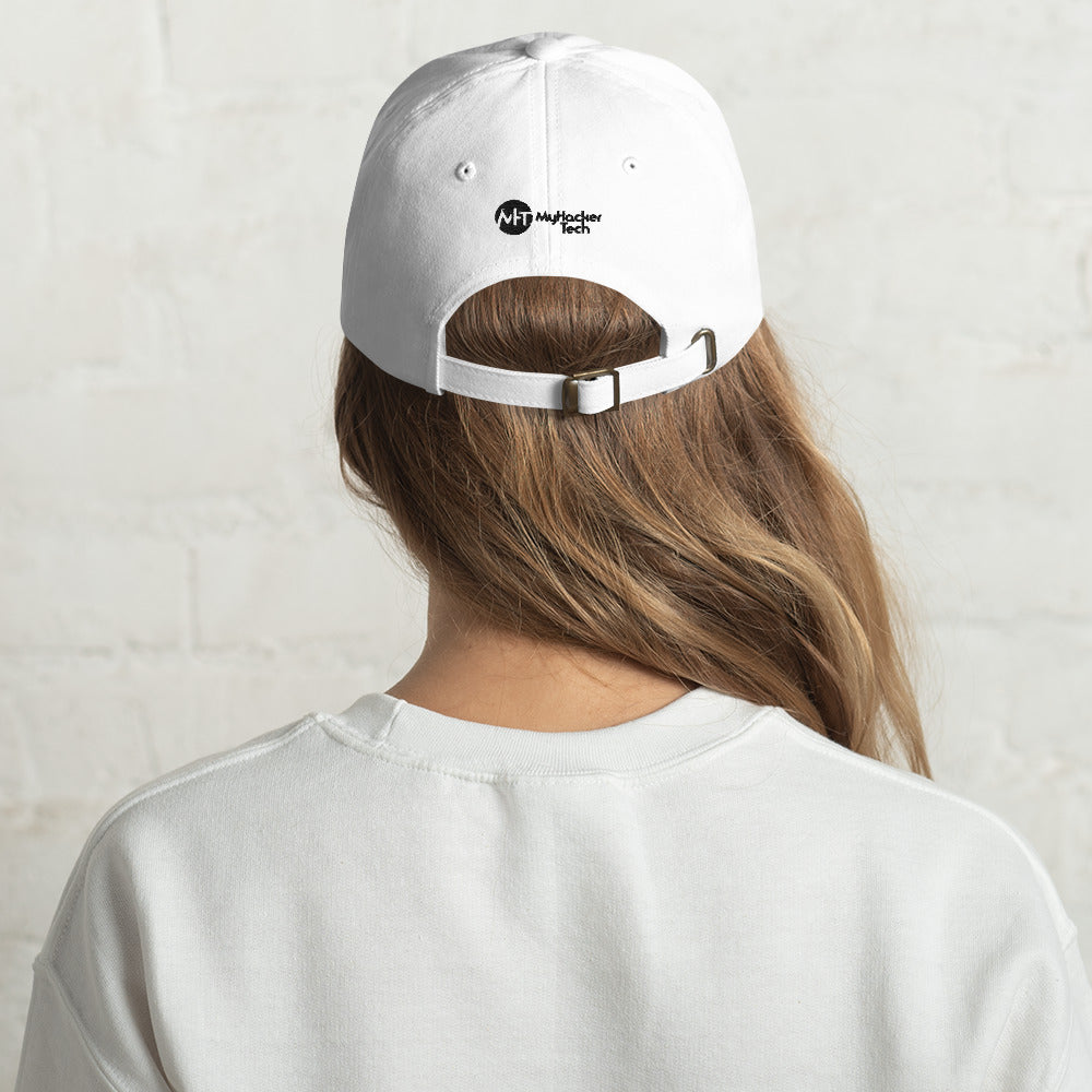 I void warranties - Dad hat (black text) by DarkByteGear