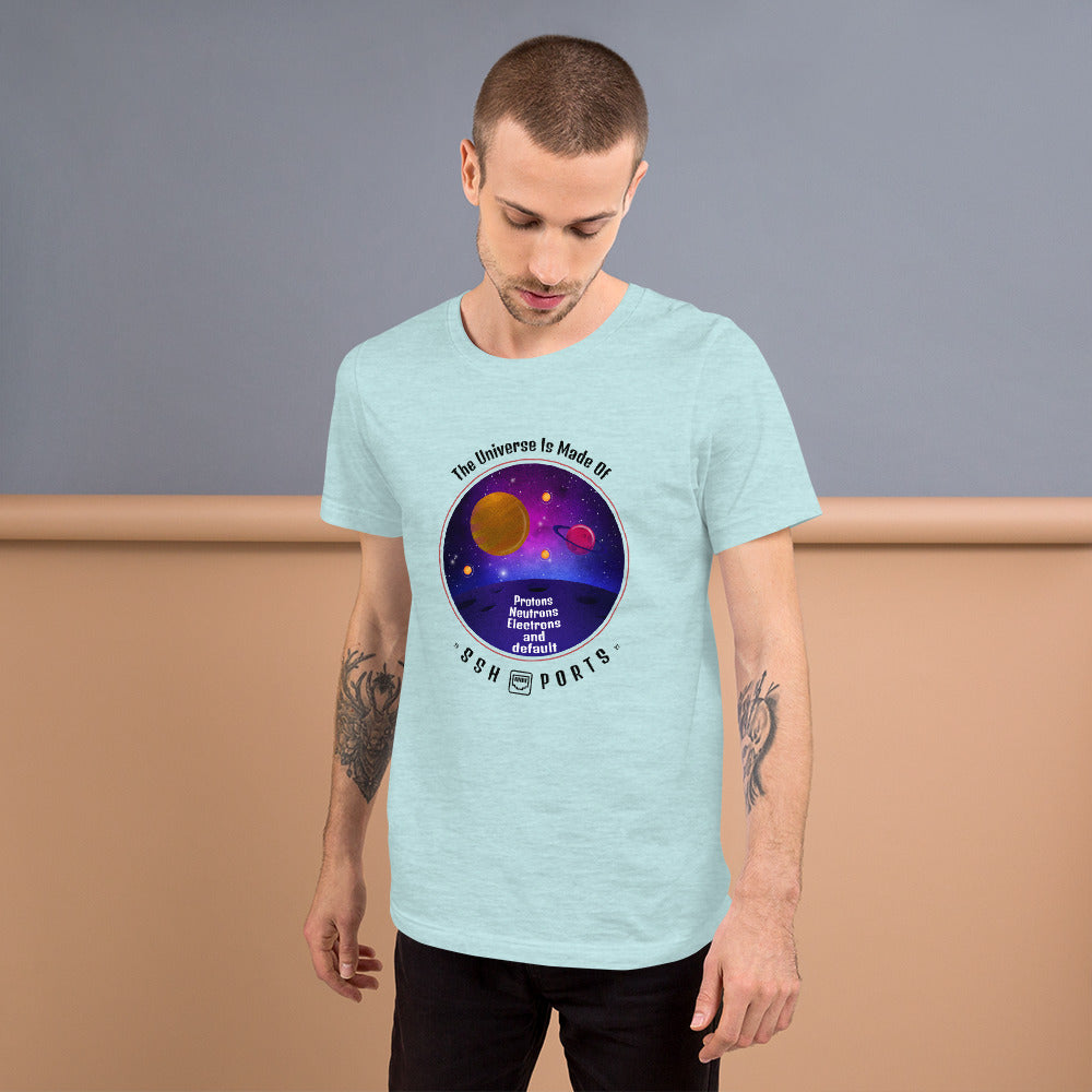 The Universe Is Made Of Default SSH Ports - Short-Sleeve Unisex T-Shirt by DarkByteGear