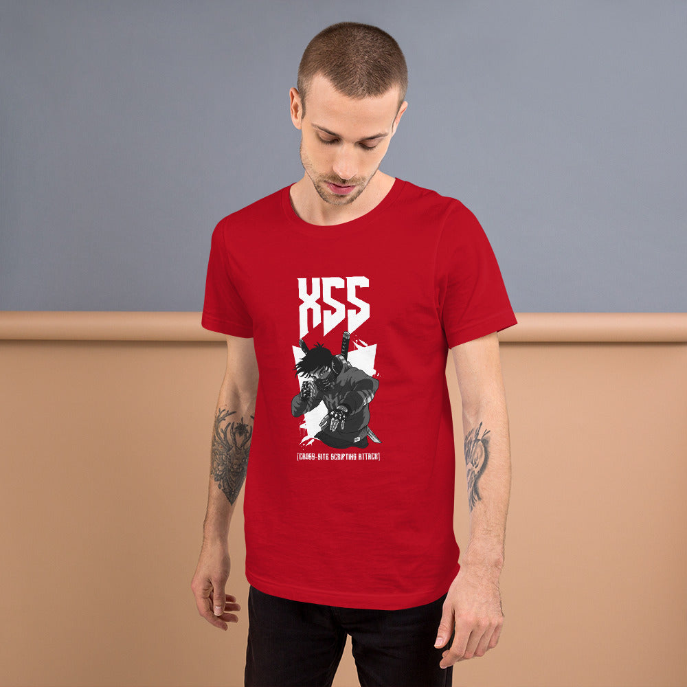 XSS cross-site scripting attack - Short-Sleeve Unisex T-Shirt by DarkByteGear