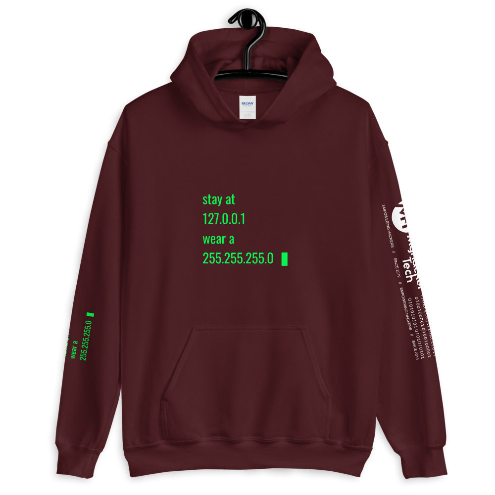 stay at at home, wear a mask v2 - Unisex Hoodie (with all sides design) by DarkByteGear