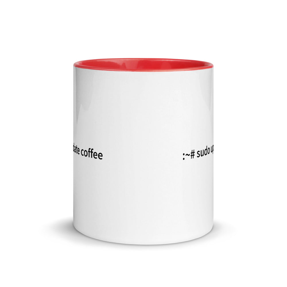 sudo update coffee - Mug with Color Inside by DarkByteGear