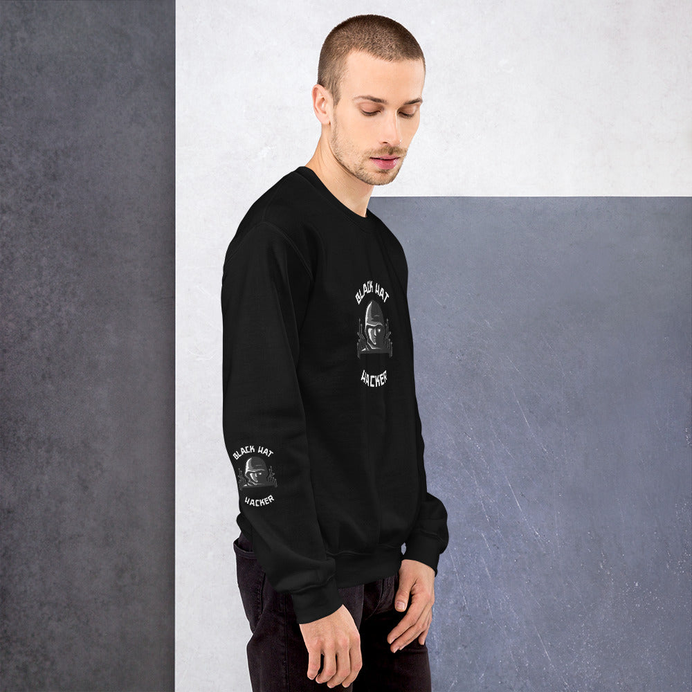Black Hat Hacker - Unisex Sweatshirt (print on all sides) by DarkByteGear