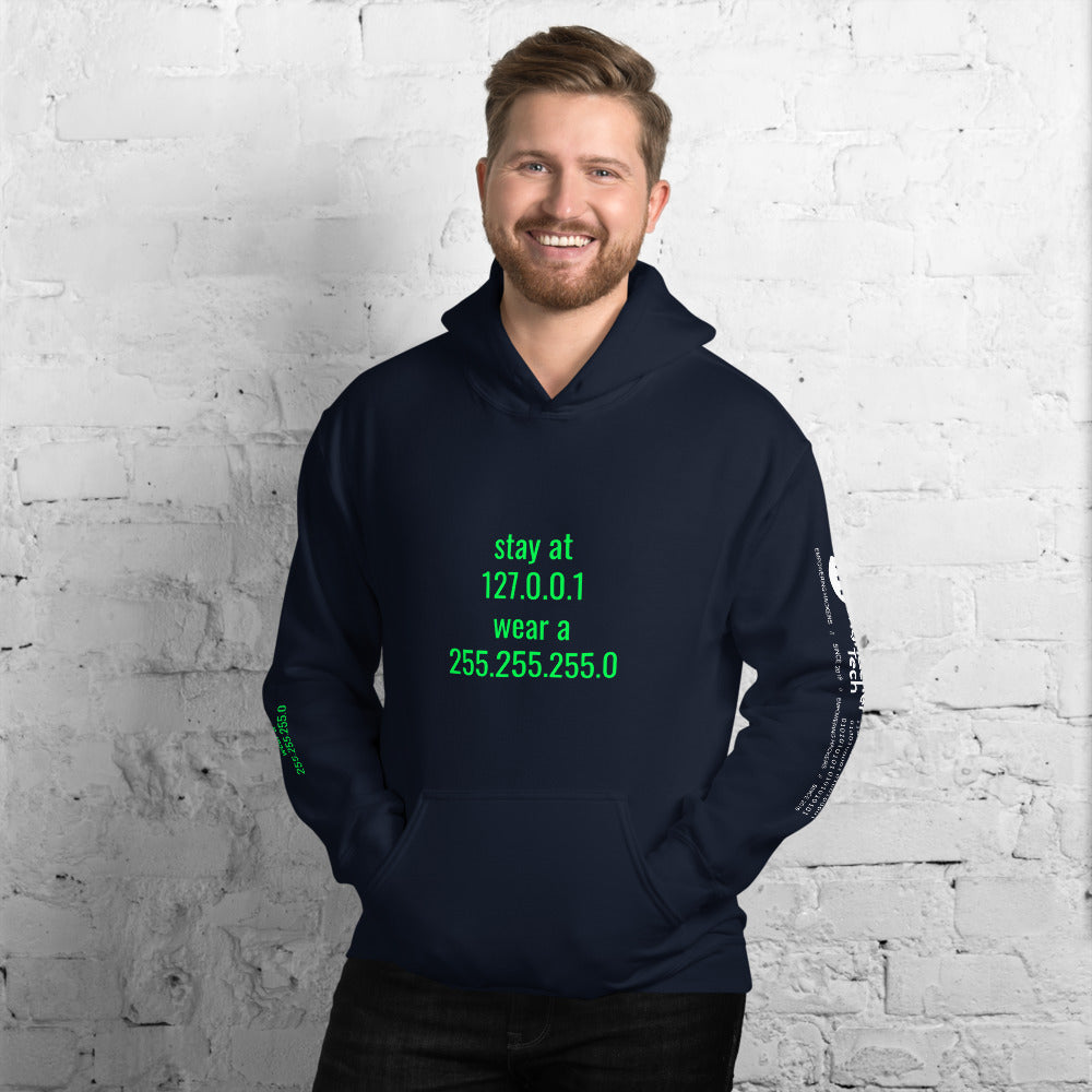 stay at at home, wear a mask - Unisex Hoodie (with all sides design) by DarkByteGear