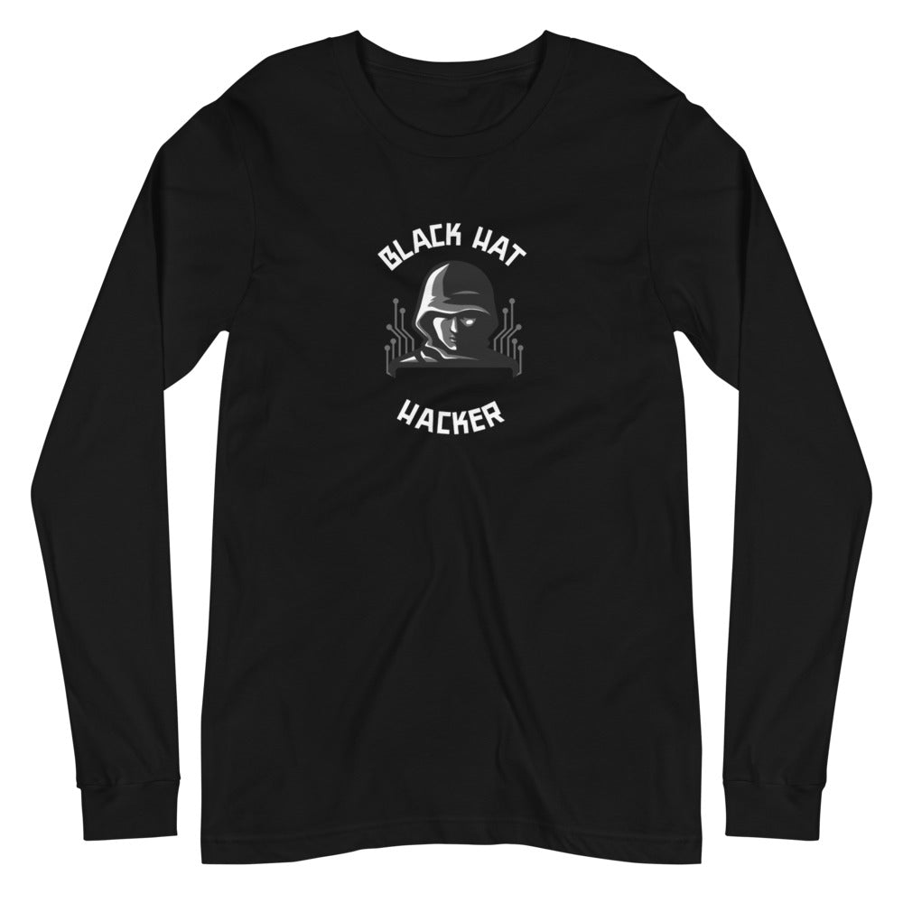 Black Hat Hacker - Unisex Long Sleeve Tee by DarkByteGear