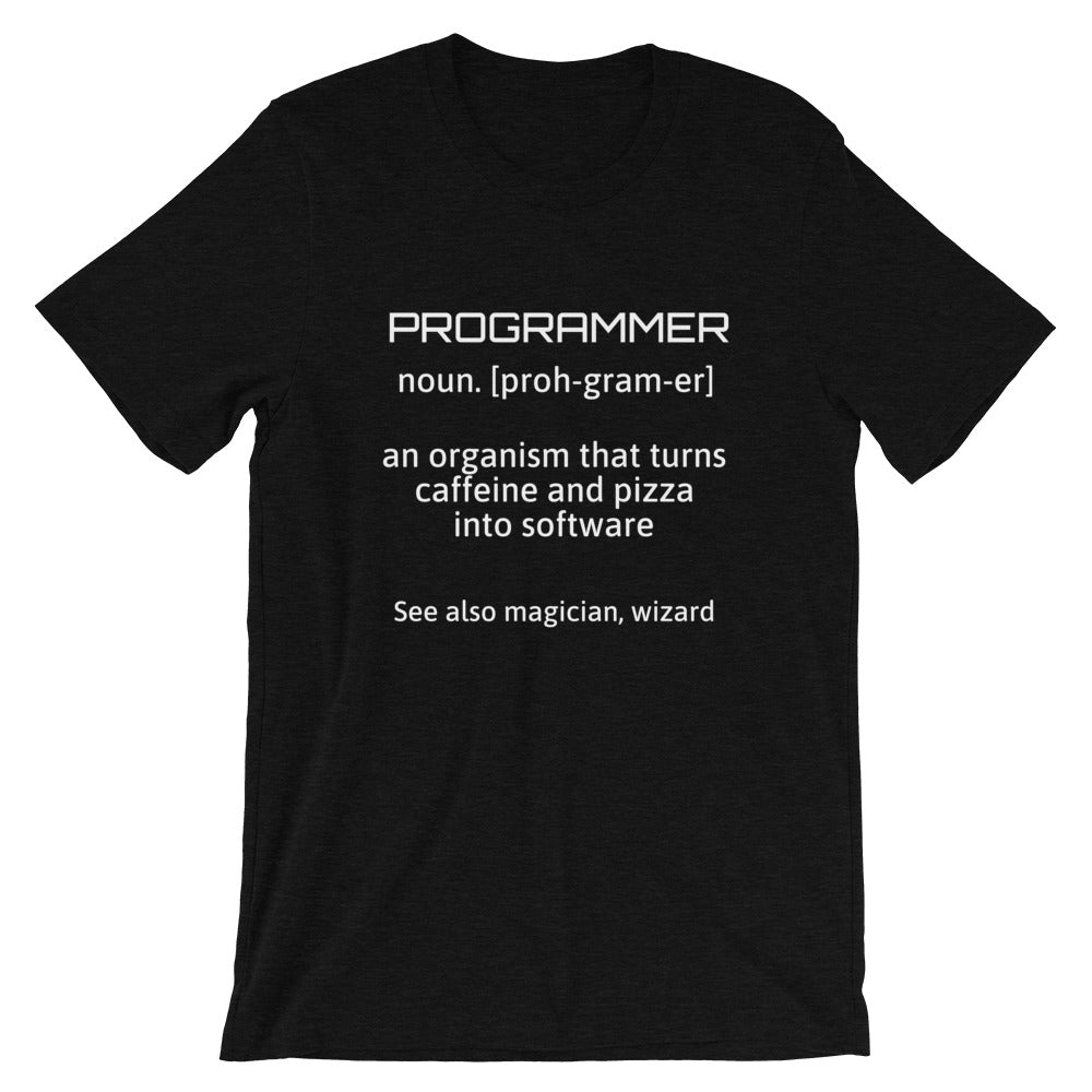 PROGRAMMER - Short-Sleeve Unisex T-Shirt (white text) by DarkByteGear