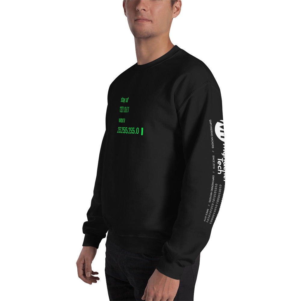 stay at at home, wear a mask v2 - Unisex Sweatshirt (all sides designs) by DarkByteGear