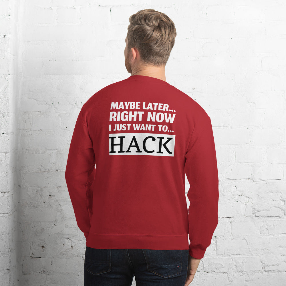 Maybe later... right now I just want to... hack - Unisex Sweatshirt by DarkByteGear