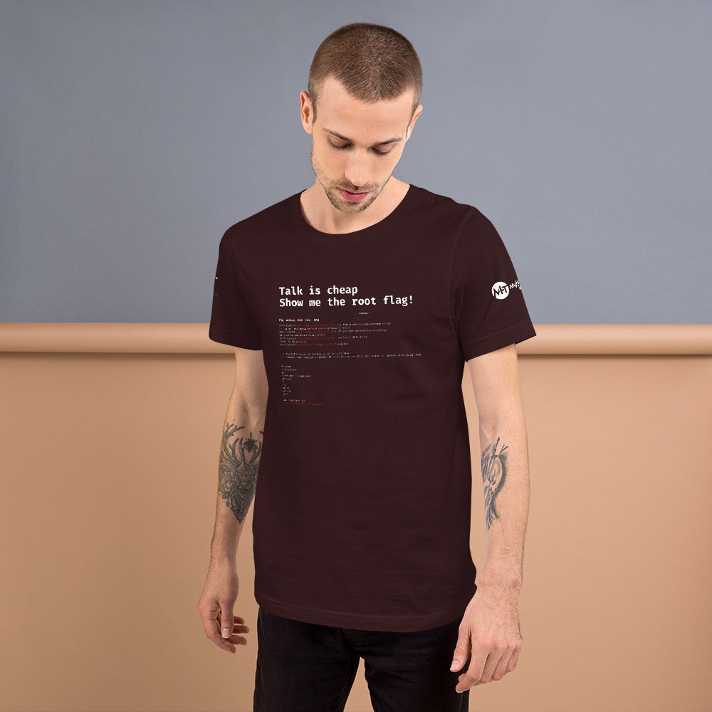 Talk is cheap show me the root flag - Short-Sleeve Unisex T-Shirt by DarkByteGear