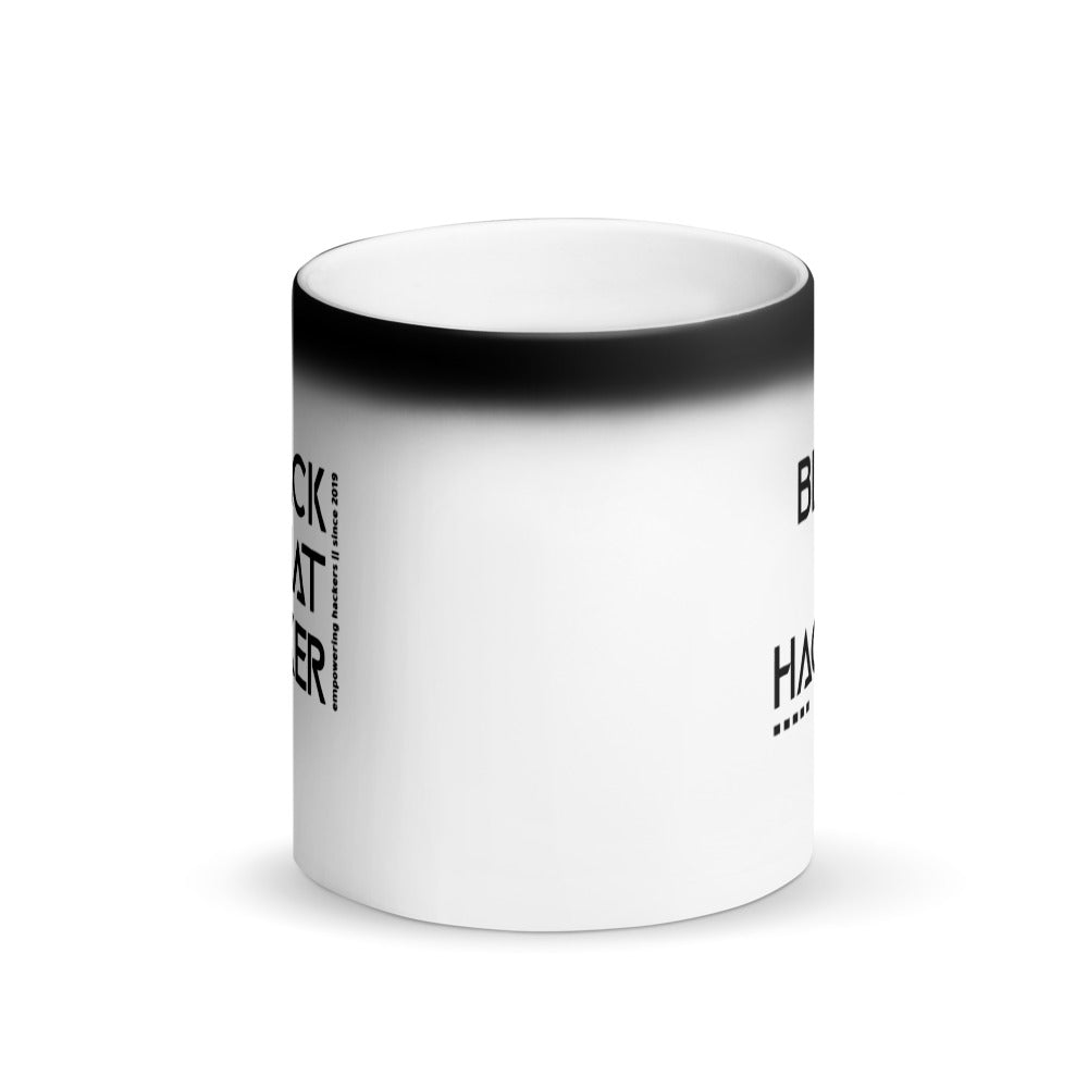 Black Hat Hacker v1 - Matte Black Magic Mug by DarkByteGear